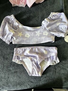 Wonder Nation | Toddler Girl Purple Two Piece Bathing Suit Bikini | 2T Beach